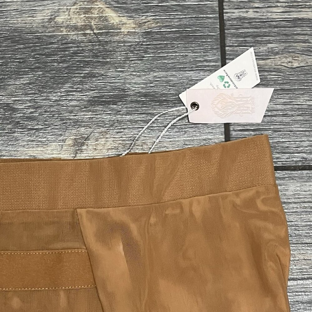 NWT $48 HAH X Free People Hi Waisted Panty Size Small Brown Sugar Sheer Pin Up - Picture 4 of 10